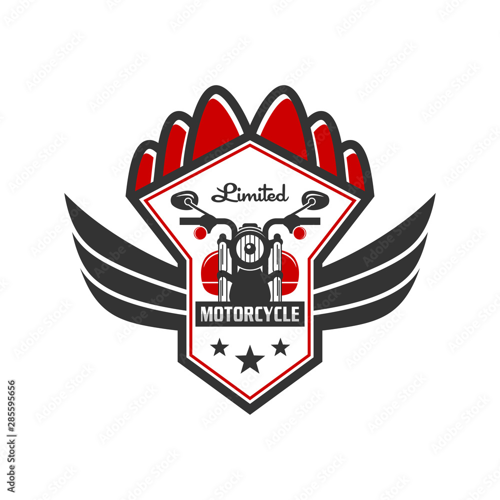 Poster retro or vintage motorcycle emblem logo design