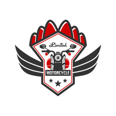 Fototapeta na wymiar retro or vintage motorcycle emblem logo design
