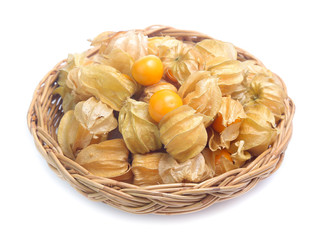Physalis ,cape gooseberry isolated on white