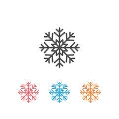 Snowflake set icon vector, in trendy flat style isolated on white