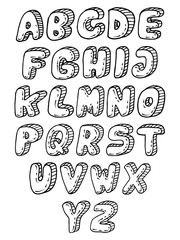 Hand drawn style Vector Alphabet letters & number in style of comics. pop art for title, headline, poster, banner, designcomics