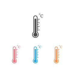 Thermometer vector icon set on white isolated