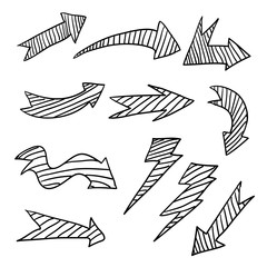 doodle arrow collection hand drawn cartoon style