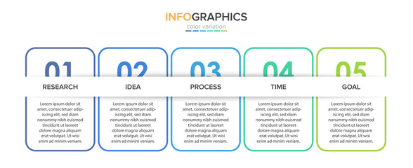 Infographic design with icons and 5 options or steps. Thin line vector. Infographics business concept. Can be used for info graphics, flow charts, presentations, web sites, banners, printed materials.