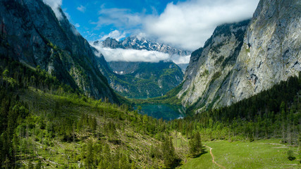 Fototapeta na wymiar Germany Berchdesgarden - Nationalpark Obersee (Drohne)