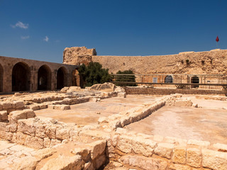 Remains of the ancient building. Kizkalesi, Mersin province, Turkey