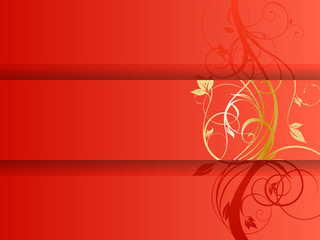 The Chinese Red And Golden Floral Greeting Card Template