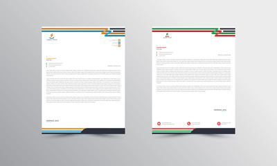  Red and Green Abstract Letterhead Design Template - vector