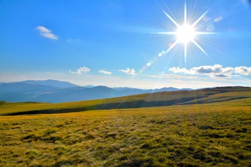 on the plateau of the Bucegi mountains in summer
