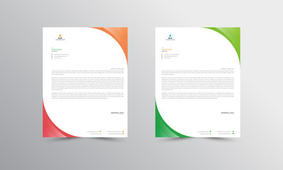  Red and Green Abstract Letterhead Design Template - vector