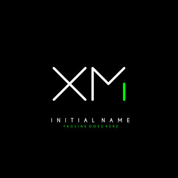 Initial X M XM minimalist modern logo identity vector