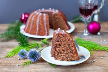 Rotweinkuchen zu Weihnachten	