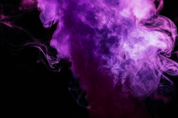 Purple wavy smoke on black background