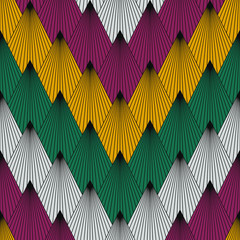 Seamless geometric pattern with rhombus. Vector of triangles. Decorative colorful background with abstraction