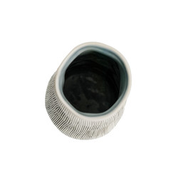 Antique ceramic vase top view isolate on  white background.