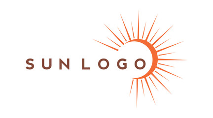 Obraz premium sun logo design on the horizon or summer icon or symbol