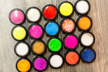 Nails art multicolor glitter