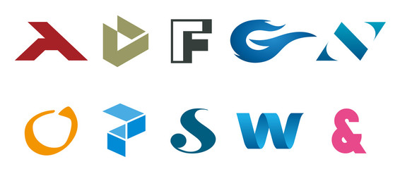 アルファベットのロゴ Alphabet logo, vector logos