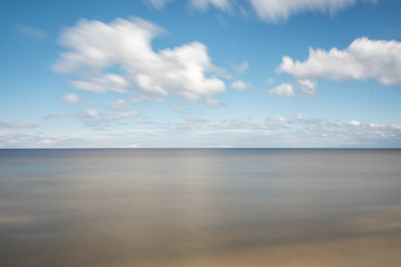 Fototapeta na wymiar Long Exposure Photograph of the Baltic Sea at a Beach in Latvia