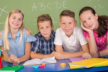 Children in the classroom the first day of school