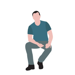 vector, isolated, silhouette guy, man sitting