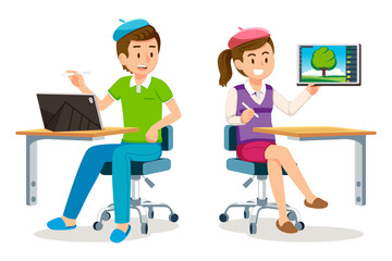 Digital paint tablet technology for student and people.