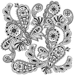 Pattern 'cucumber'. Black contour on white background