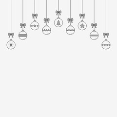 Cartoon Christmas balls. Xmas decoration. Vector