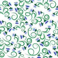 Fototapeta na wymiar Floral fantasy fabric print pattern.