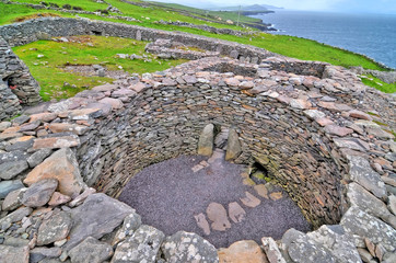 Beehive Huts  situated on the Dingle Peninsula in County Kerry in the south-west of Ireland. © robnaw