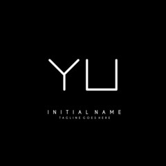Initial Y U YU minimalist modern logo identity vector