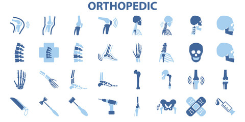  Orthopedic and spine symbol Set - vector illustration eps 10 , mono vector symbols