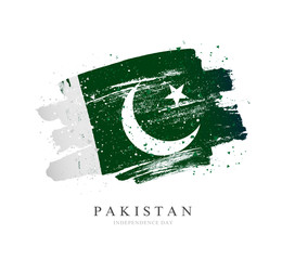 Flag of Pakistan. Vector illustration on a white background. - obrazy, fototapety, plakaty