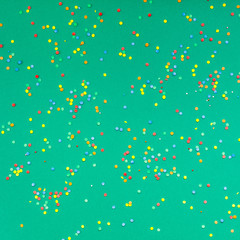 Christmas pattern green paper colorful confetti