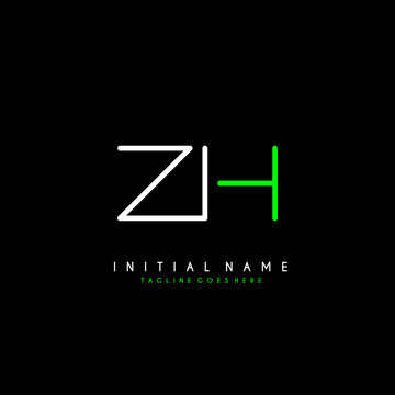 Initial Z H ZH minimalist modern logo identity vector