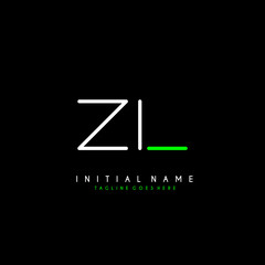 Initial Z L ZL minimalist modern logo identity vector