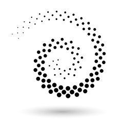 Abstract dotted vector background. Halftone effect. Spiral dotted background or icon