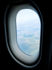 top view of the earth and clouds from an airplane