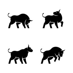 Set of Bull Logo. Icon design. Template elements