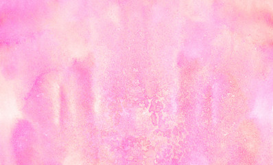 Obraz premium Creative aquarelle painted magenta watercolor canvas for splash design, invitation background, vintage template. Subtle light pink color ink effect shades gradient on textured paper