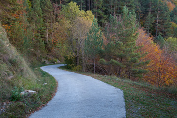 Carretera de montaña en otoño