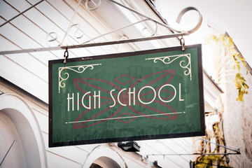 Fototapeta premium Street Sign to High School