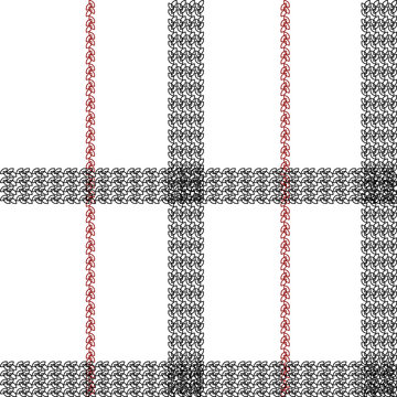 Scottish cage seamless pattern. Black, white and red tartan plaid background. Texture from tartan, clothes, dresses