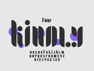 Kindly font. Vector alphabet 