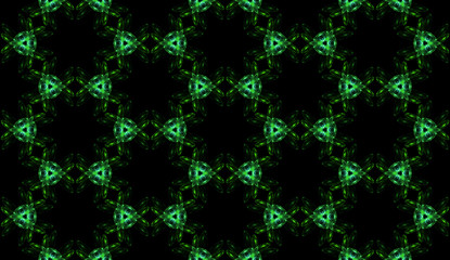 Seamless abstract colorful pattern of repeating gemstones. Black background.