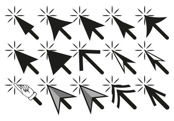 Punteros en forma de flecha dando clic.