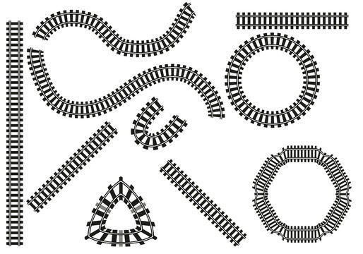 V&iacute;as de trenes dispuestas en varias formas.