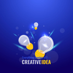  Light bulb and bokeh lights, innovation smart inspiration industry intention
