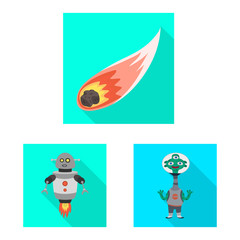 Vector design of science and cosmic logo. Collection of science and technology vector icon for stock.