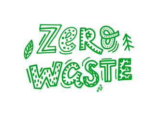 cute doodle quote 'Zero waste'